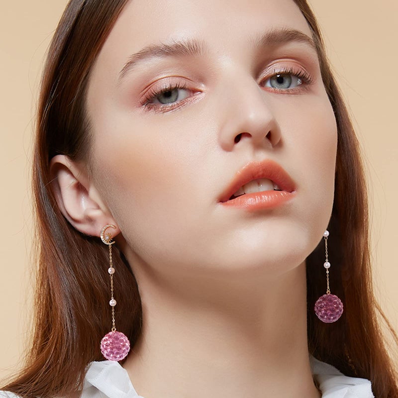 PH PandaHall 100pcs Pink Rhinestones Beads for Valentine's Day, 10mm Shiny Crystal Beads Pave Disco Ball Clay Bead Pen Bead for Baseball Necklace Bracelet Earring Jewelry Making - Image 2